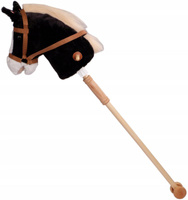 GŁOWA KONIA 95CM DŹ CZARNY   drewniany składany kij z kółkami  bez baterii Madej