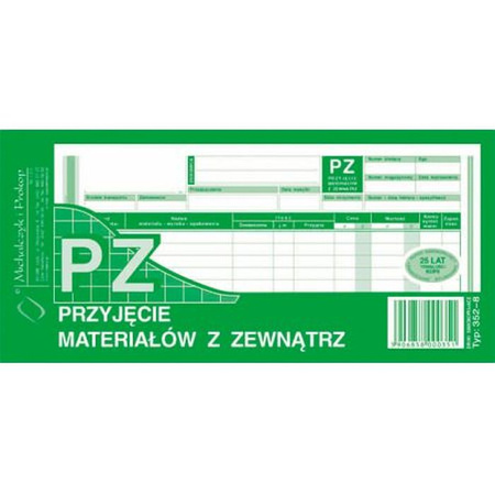 DRUK PZ 1/3 A4 PRZYJĘCIE MAT.Z ZEW.