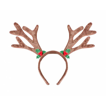 Opaska 'Rogi renifera', brązowa