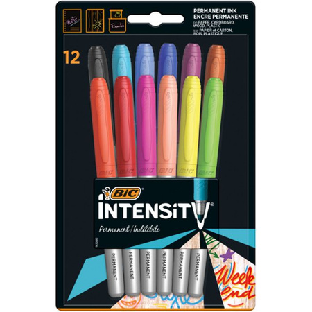 Markery Permementne Marking Intense 12 kolorów BIC