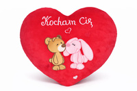 Serce z napisem 'Kocham Cię' i haftem 48cm Walentynka