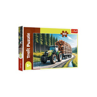 Puzzle 100 el. Ciągnik leśny