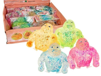 Gniotek żelowy goryl, display 12szt.