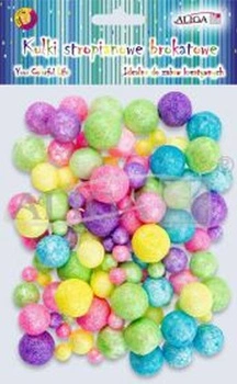Kulki styropianowe brokatowe KSB-1909 mix kolorów i rozmiarów, op. 110