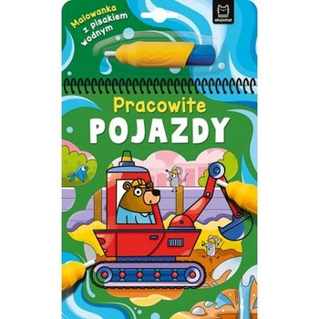 Malowanka z pisakiem wodnym.  Pracowite pojazdy