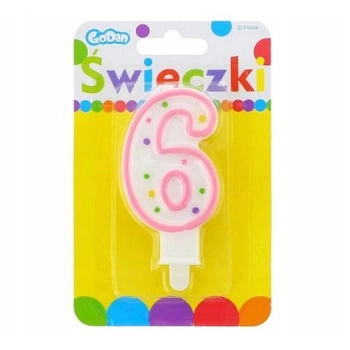 ŚWIECZKA KROPECZKA 6 MIX KOLORÓW