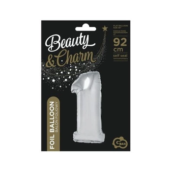 Balon foliowy Cyfra srebrna '1' - Wielkość 92cm