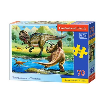 Castorland Puzzle 70 el. B-070084 Tyrannosaurus vs Triceratops