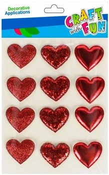OZDOBA DEK NAKLEJKI PUFFY SERCE 9SZT CF 12 288