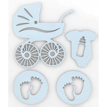 Ozdoby drewniane, samoprzylepne zestaw BABY błękitny produkt dekoracyjny