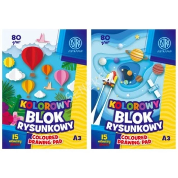 Blok kolorowy barwiony w masie ASTRAPAP A3 80g 15 ark