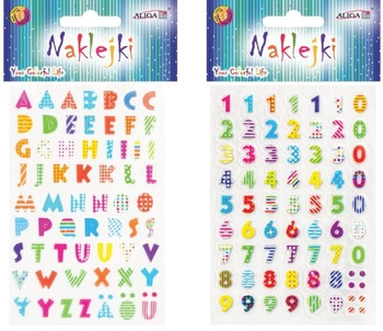 Naklejki NK-8955 literki i cyferki 8x12cm