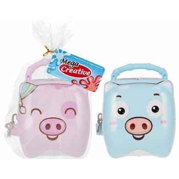 Skarbonka metalowa Świnka mix MEGA CREATIVE 9X13X9 MIX2