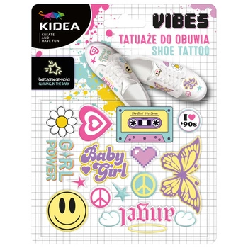 Tatuaże do obuwia świecące w ciemności good vibes Kidea