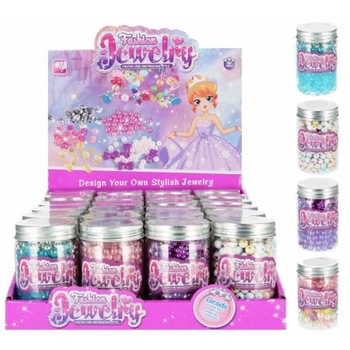 Zestaw koralików do nawlekania w słoiku MEGA CREATIVE 5X9 MIX4