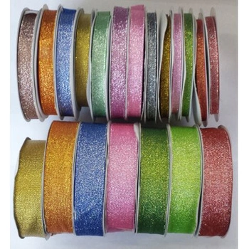 WSTĄŻKA 25MM/32M BROKAT MIX KOLOR