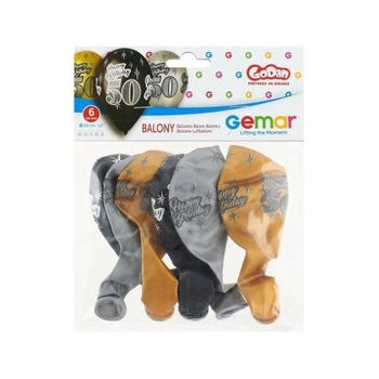 BALONY 'HAPPY BIRTHDAY 50' METALIK 6SZTUK