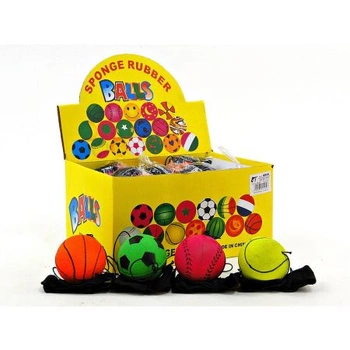 Gra zręcznościowa piłka na gumce, śred.6cm, display 24szt