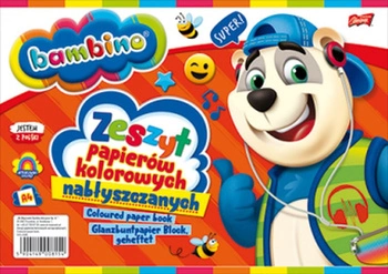 Zeszyt papierów kolorowych nabłyszczanych BAMBINO A4, 10 kartek