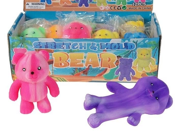 Gniotek miś duży 12x6cm, z piaskiem, display 12szt; 30x16x10cm, Box