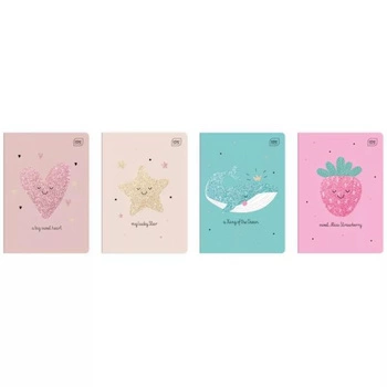 Zeszyt brokatowy A5 w kratkę 32 kartki GLITTER mix Interdruk