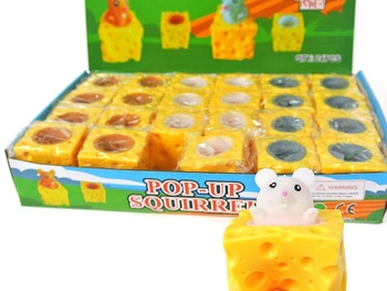 Gniotek ser z myszką 5x5cm, display 24szt; 30x30x5m, Box