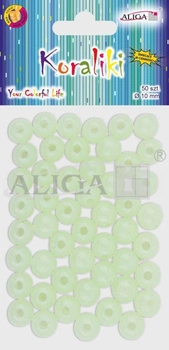 Koraliki PJ-7728 świecące w ciemności, rozm. 10mm, op.50szt.