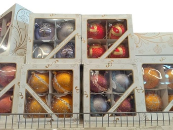 BOMBKI choinkowe szklane 4SZT 100mm zestaw