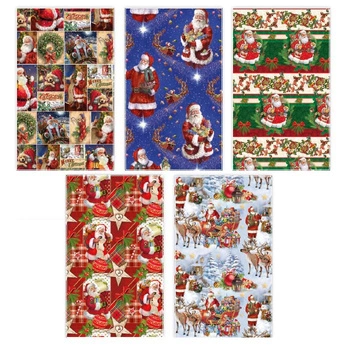 Papier ozdobny P2 200x70cm rolka 1 ark. Gwiazdka zest. 16 Mikołaje - C