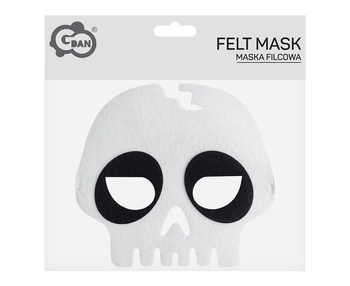 Maska filcowa Czaszka, 18x16.5 cm