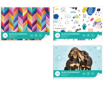 Interdruk Blok rysunkowy A4 białe kartki, 80g