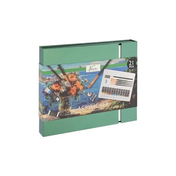 ZESTAW Z AKRYLAMI 22 EL. W ZIEL. PUDEŁKU/ 8715427141312