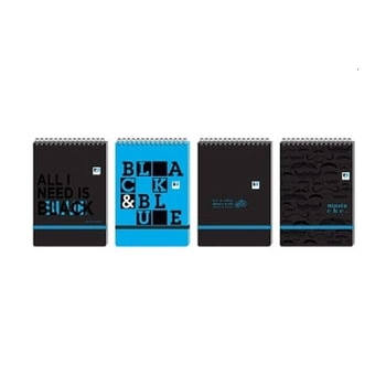 KOŁOZESZYT A5 100K PP OTW.DO GÓRY  Z GUMKĄ BLACK&BLUE