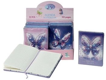 notes B6, 13x18cm wzór motyle, display 12szt; 27x18x15cm