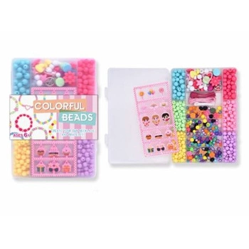 Zestaw koralików do robienia biżuterii DIY w boxie, rozm opak: 19x13x2 Madej