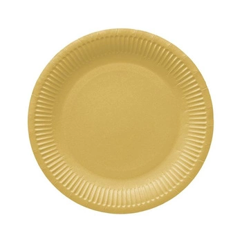 PAW Talerze papierowe okrągłe 18cm Monocolor Gold 8szt.