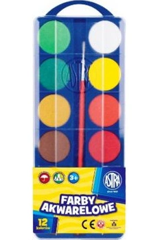 FARBY AKWARELOWE ASTRA 12 KOLORÓW 30MM