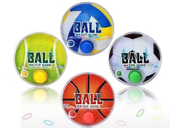 Gra wodna; 10x10x2cm, wzór sportowy(piłka nożna, koszykówka, siatkówka, tenis)