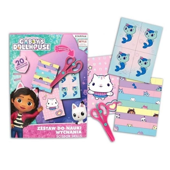 Zestaw do nauki wycinania A4 + nożyczki Koci Domek Gabi