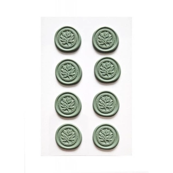 Odbicie lakowe samoprzylepne Listki,  8 szt./op., szałwiowe