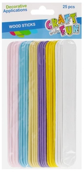 Patyczki drewniane dekoracyjne kolorowe pastelowe 25 szt. 20 cm CRAFT WITH FUN 555390