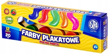 Farby plakatowe ASTRA 12 kol x 20 ml Standard box