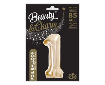 Balon foliowy Cyfra szampańska '1'- Wielkość 85 cm