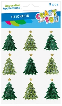 Naklejki Choinka zielona 9 szt. Boże Narodzenie CRAFT WITH FUN 567189
