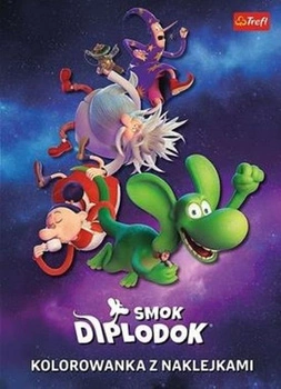 SMOK DIPLODOK KOLOROWANKA Z NAKLEJKAMI