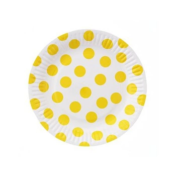 TALERZYKI GROSZKI ŻÓŁTE 18CM 6SZTUK @