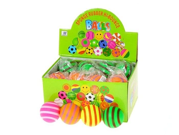 Piłeczka piankowa twarda, dobrze odbijająca się, 6,3cm display 24szt