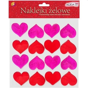 Naklejki żelowe serca  ZNK-5901 19cm x 19cm