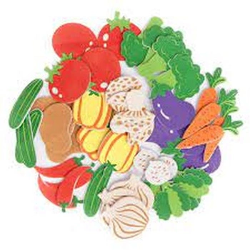 NAKLEJKI Z PIANKI - WARZYWA, 44 SZT.