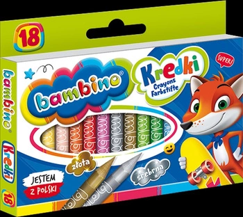 Kredki Bambino grafionowe 18 kolorów